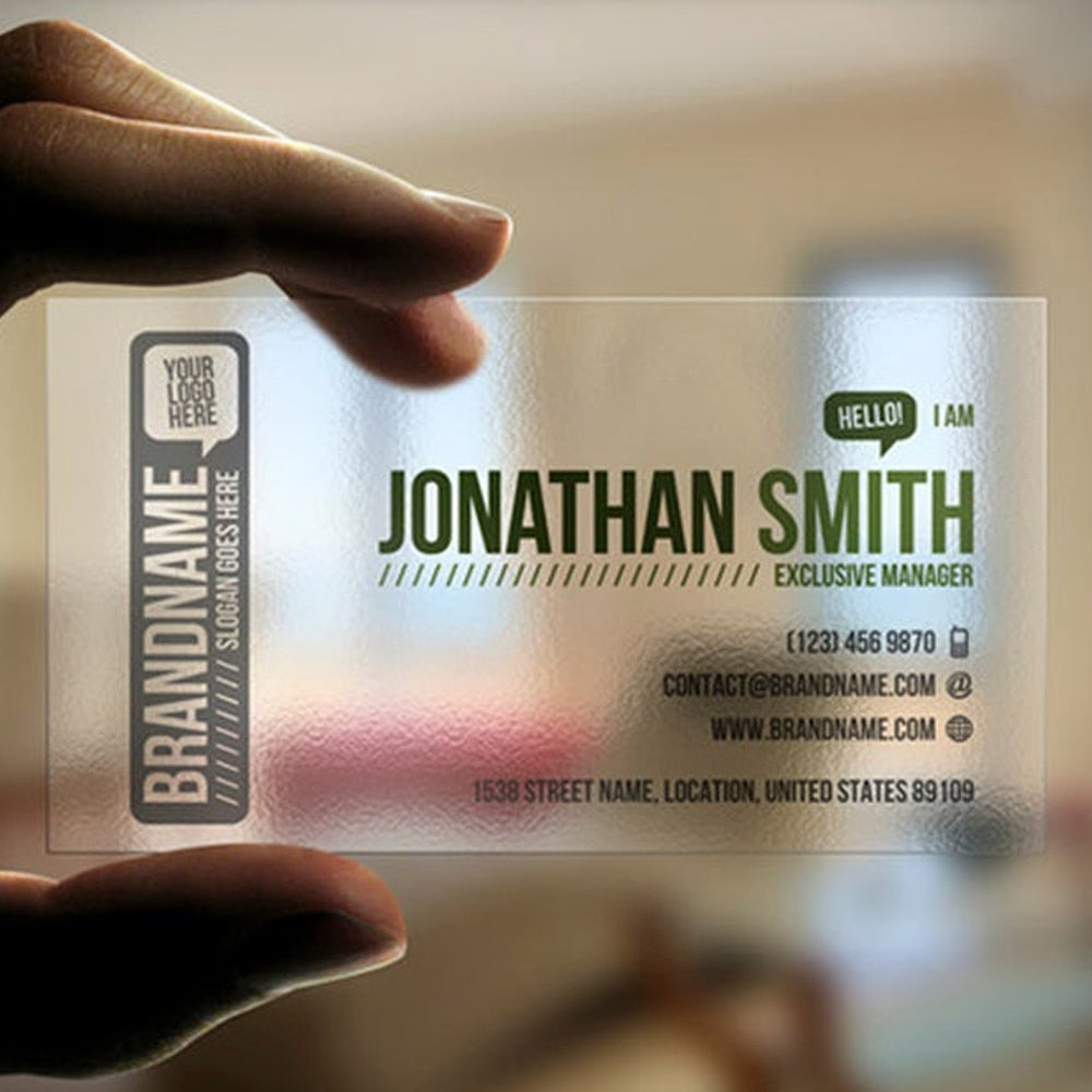 Transparent customizable business card