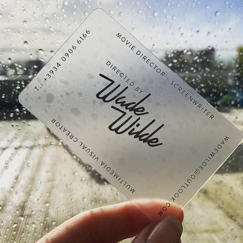Transparent customizable business card