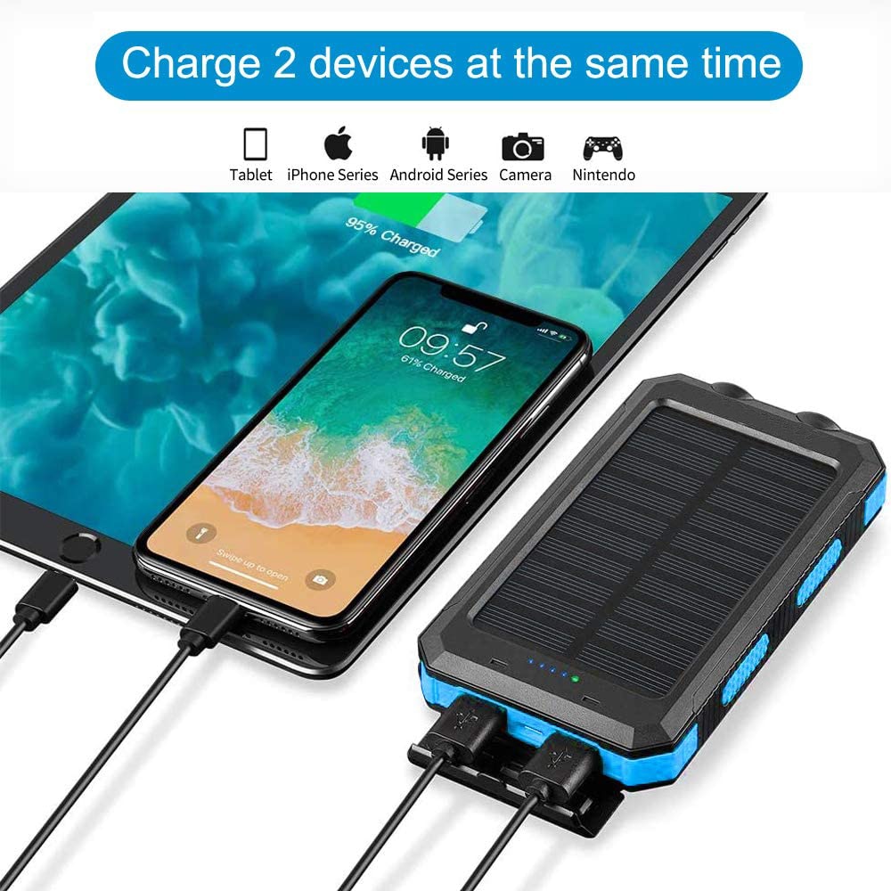 Power bank LED à énergie solaire