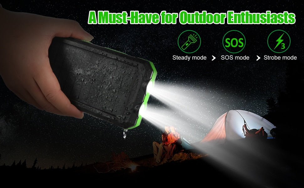 Power bank LED à énergie solaire