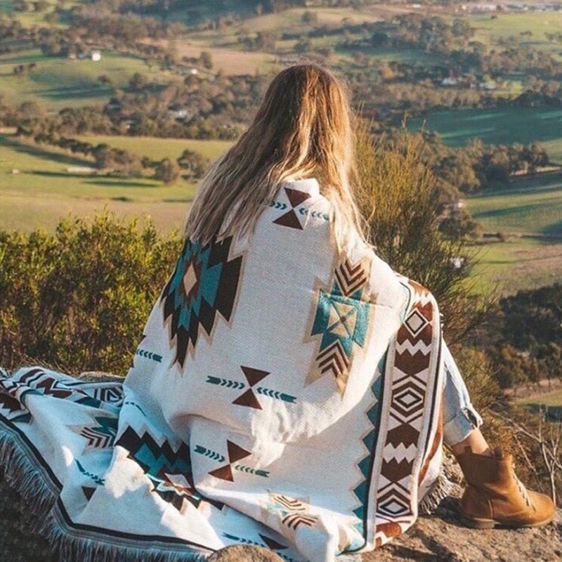 Couverture tricot Tribal