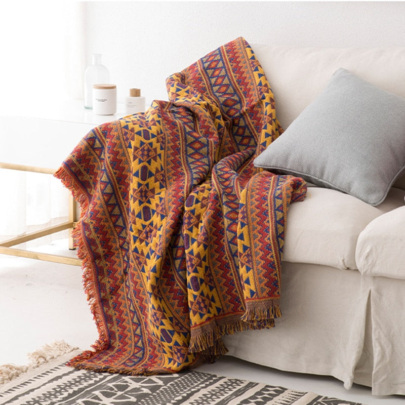 Couverture tricot Tribal