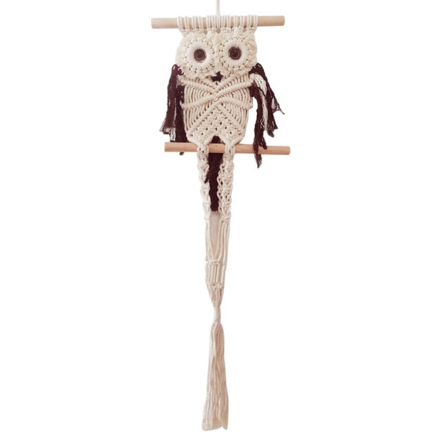 Support à plantes en macramé Hibou II