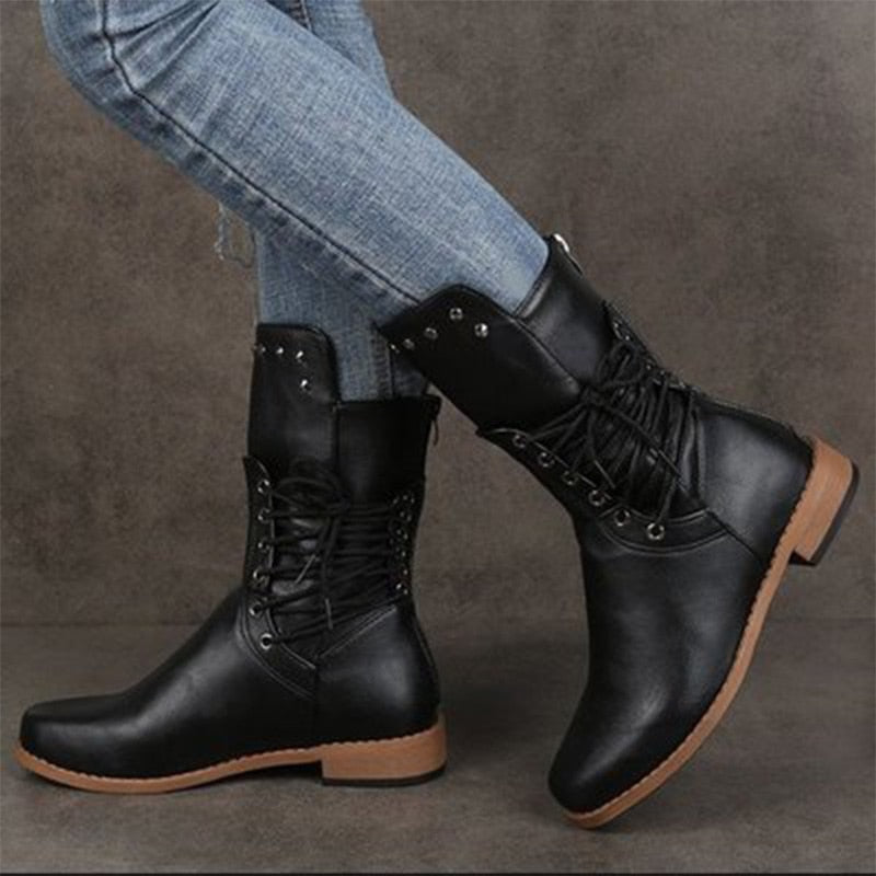 Studded leather boots
