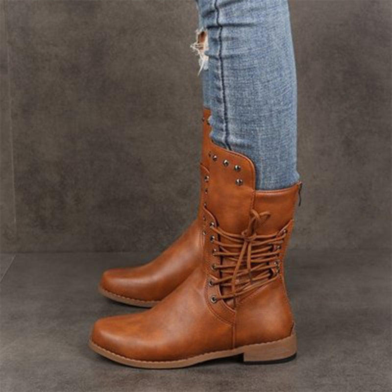 Studded leather boots