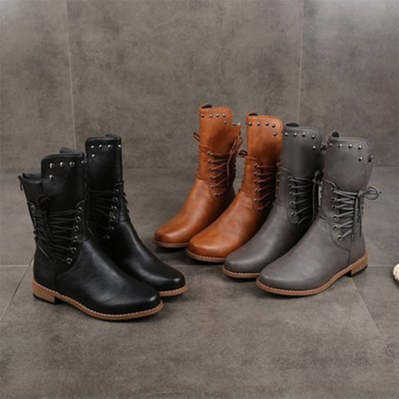 Studded leather boots