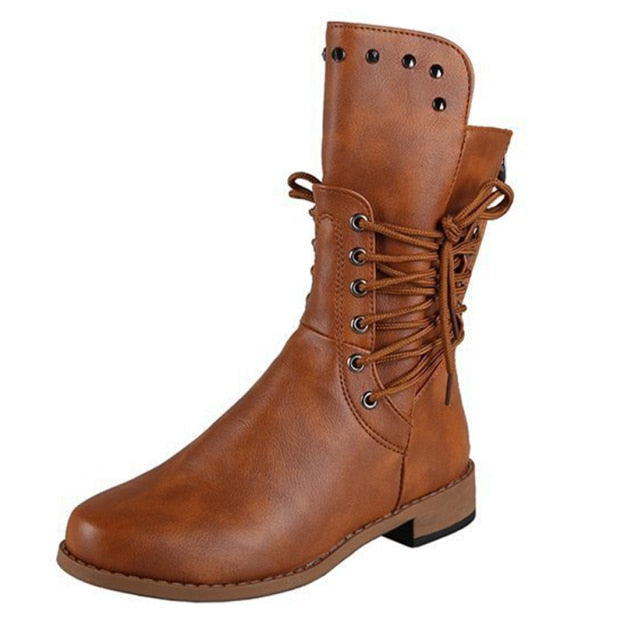 Studded leather boots