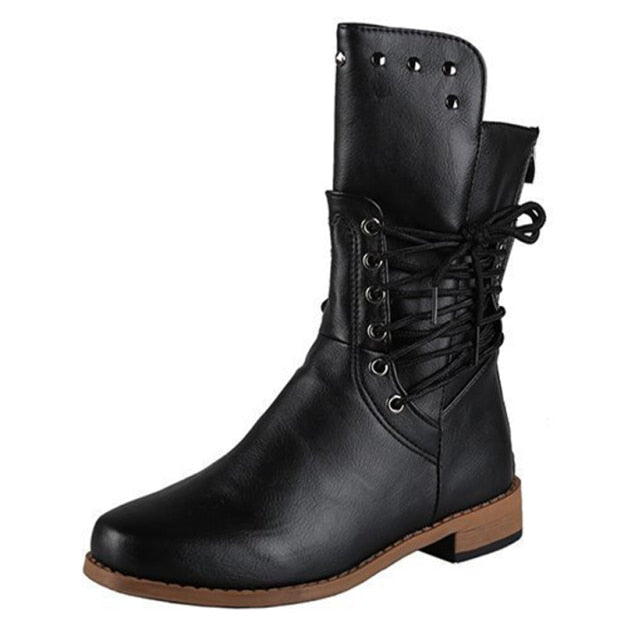 Studded leather boots