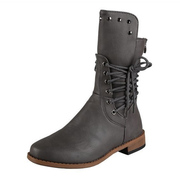 Studded leather boots