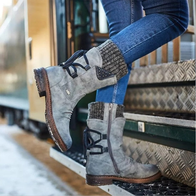 Bottes mi-mollet en Daim