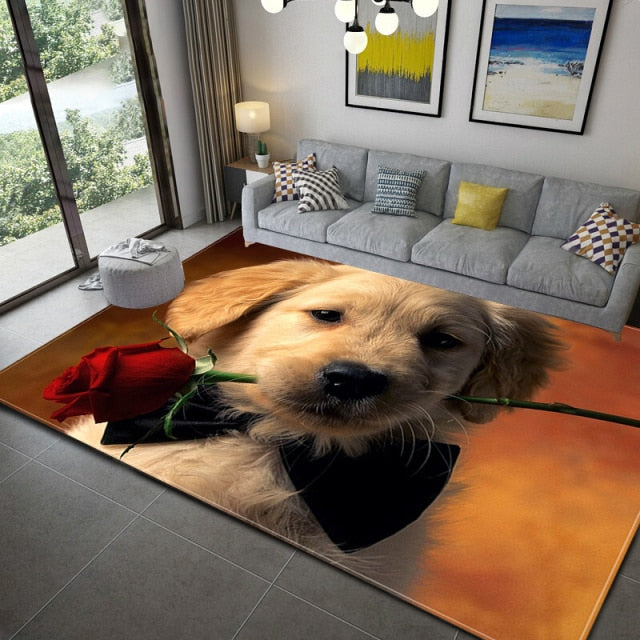 Soft carpet with cats and dogs