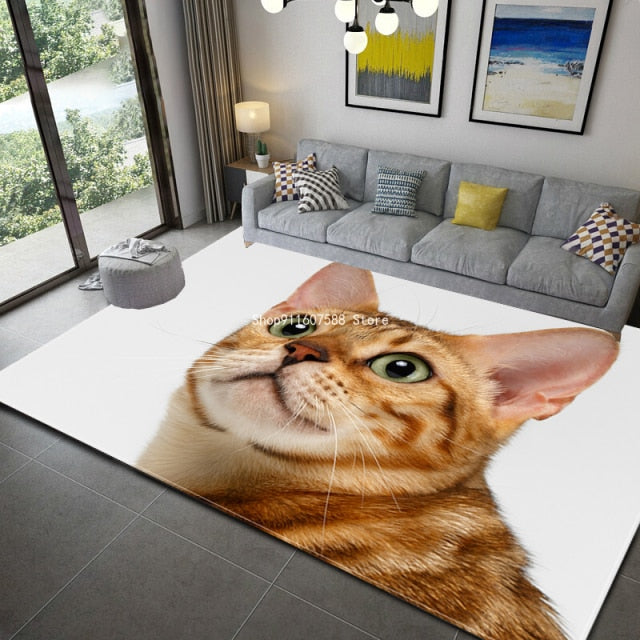Soft carpet with cats and dogs