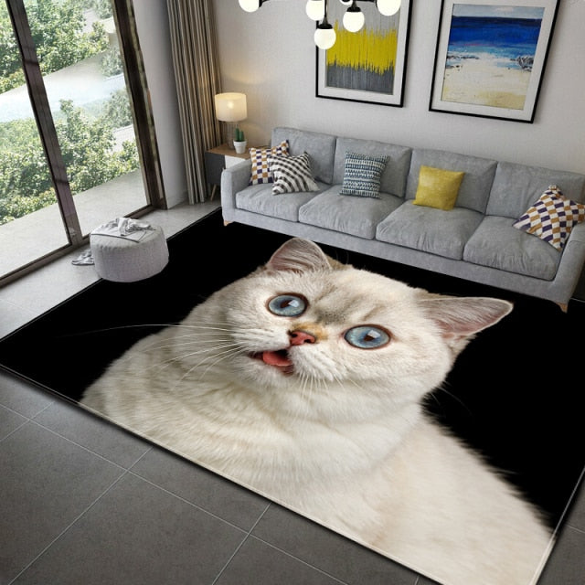Soft carpet with cats and dogs