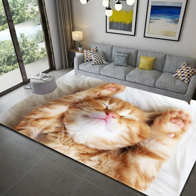 Soft carpet with cats and dogs