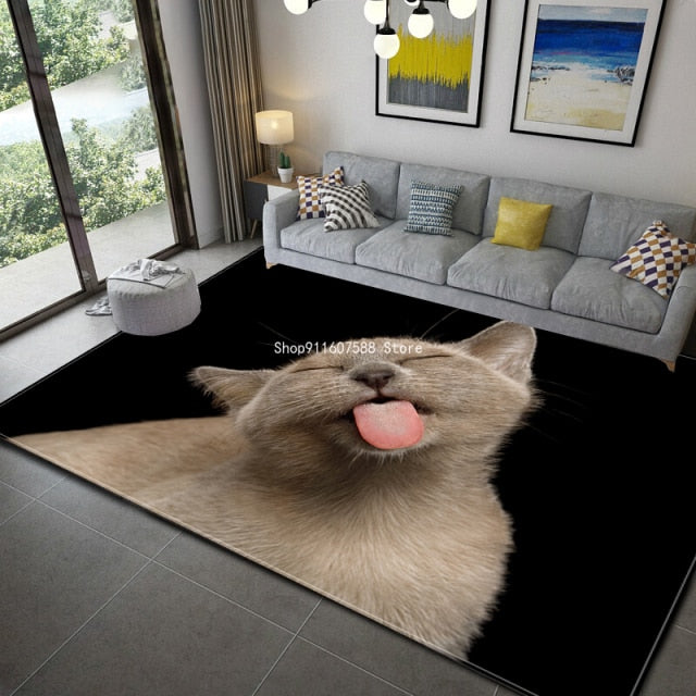 Soft carpet with cats and dogs