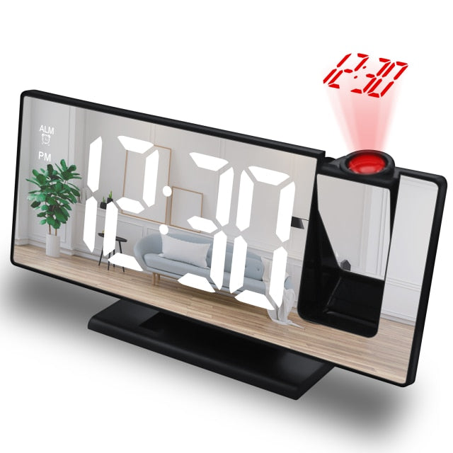 Wake up morning LED projection mirror