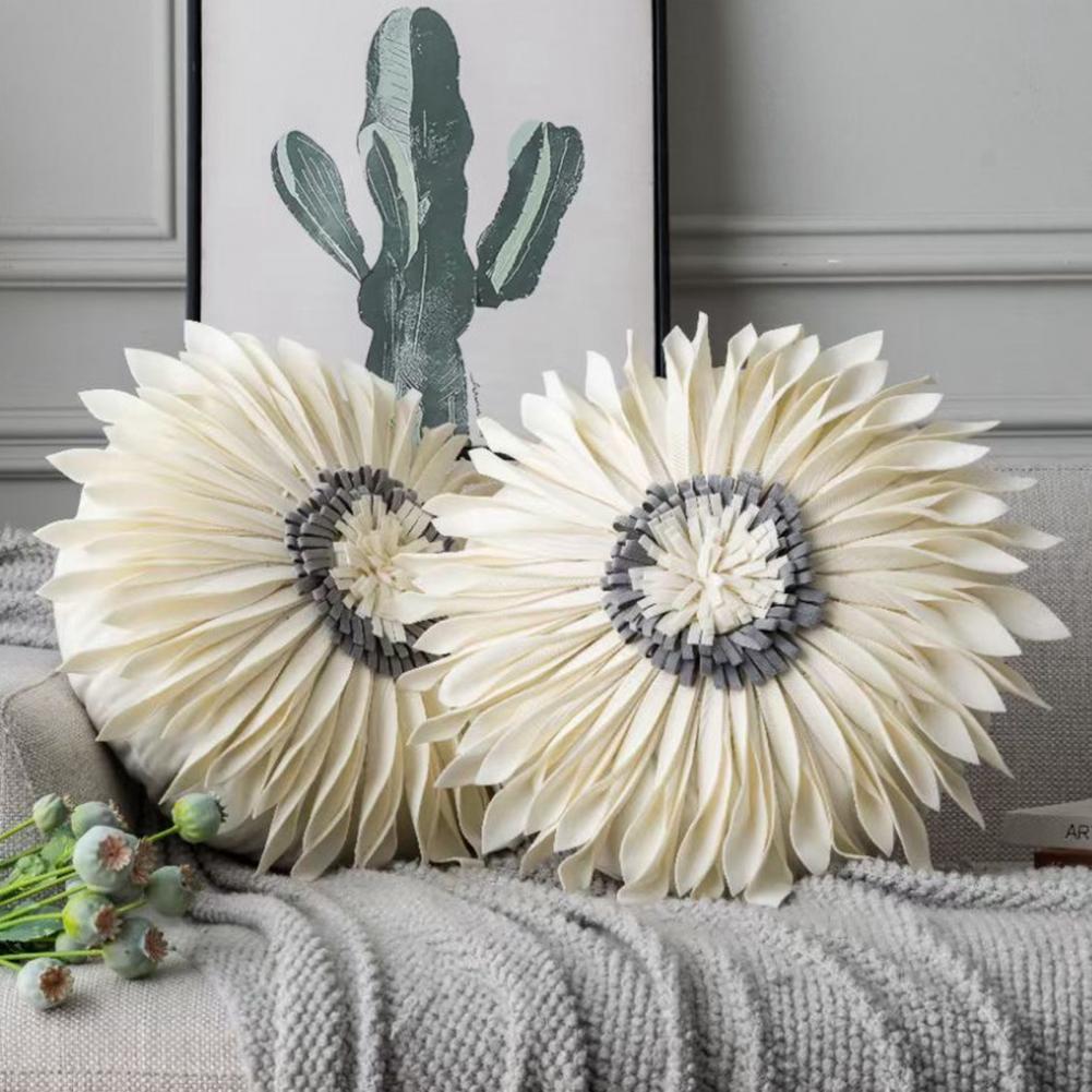 Housse de coussin rond Fleurs