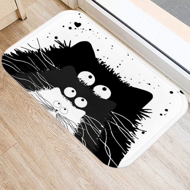 Entrance carpet with cats