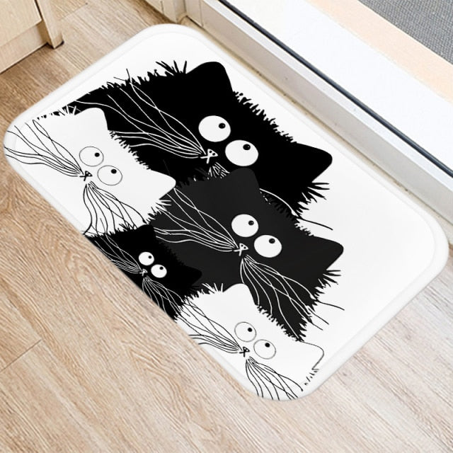 Entrance carpet with cats