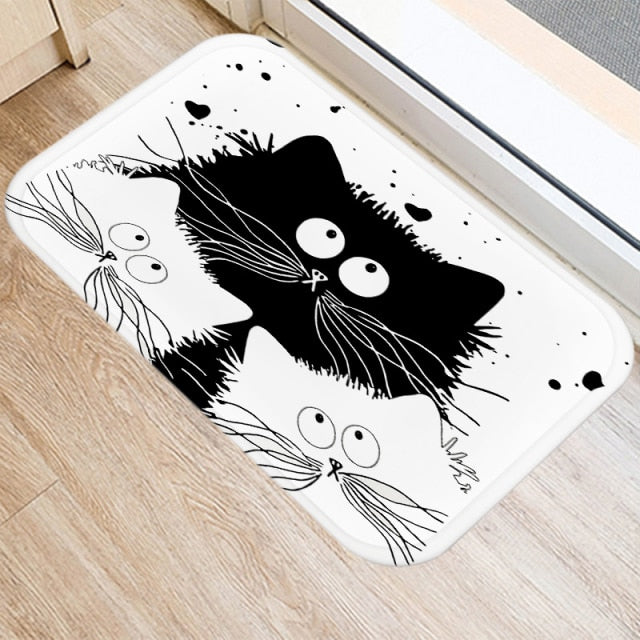 Entrance carpet with cats
