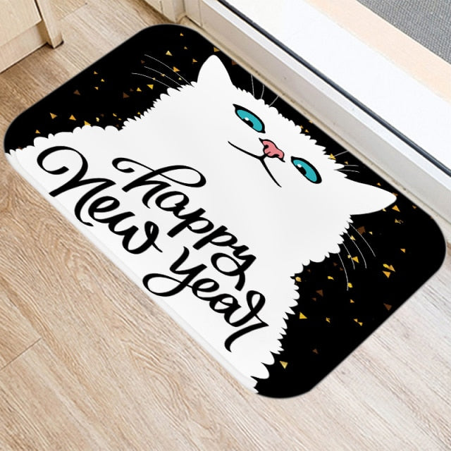 Entrance carpet with cats