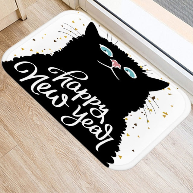 Entrance carpet with cats