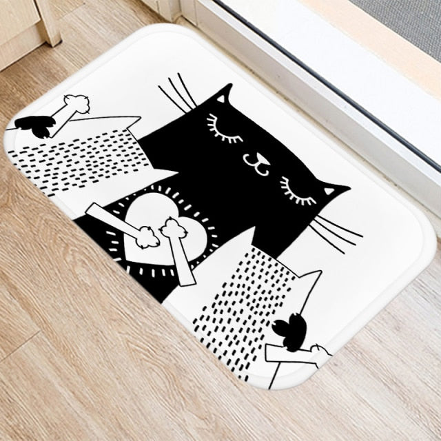 Entrance carpet with cats