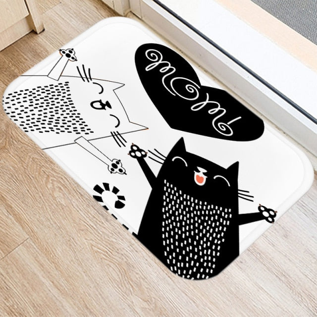 Entrance carpet with cats