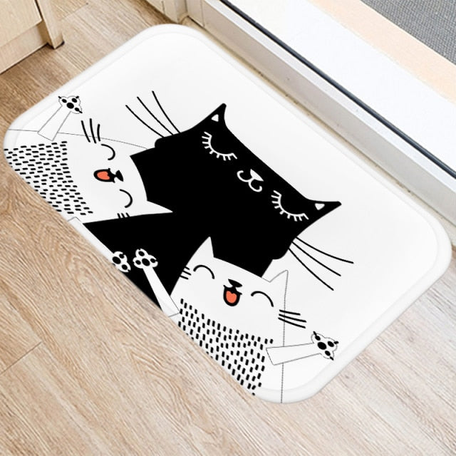 Entrance carpet with cats