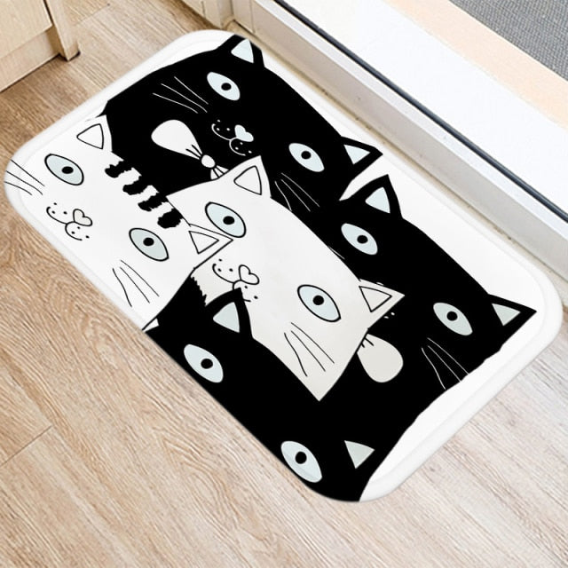 Entrance carpet with cats