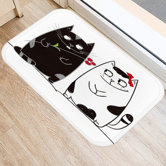 Entrance carpet with cats
