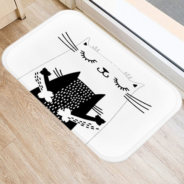 Entrance carpet with cats