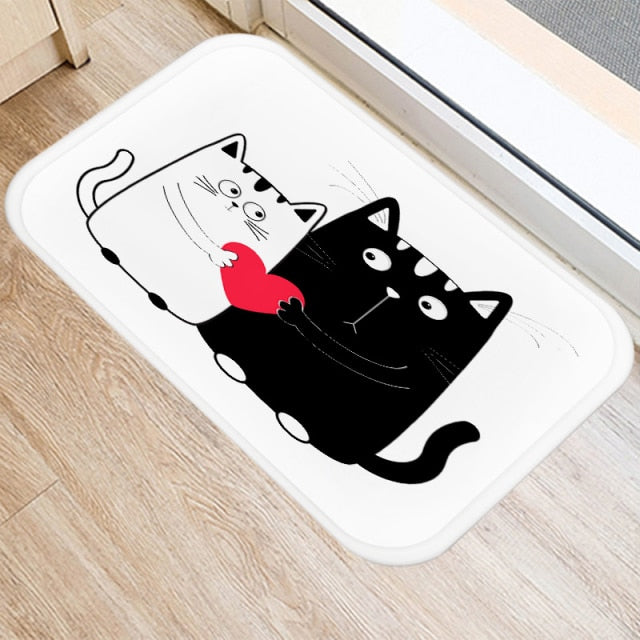 Entrance carpet with cats