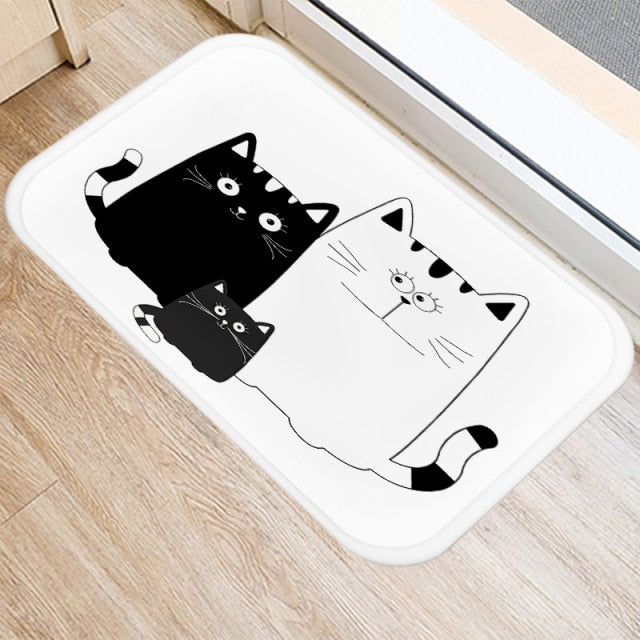 Entrance carpet with cats