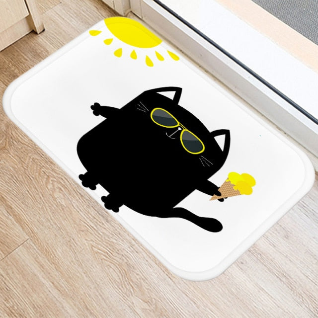 Entrance carpet with cats