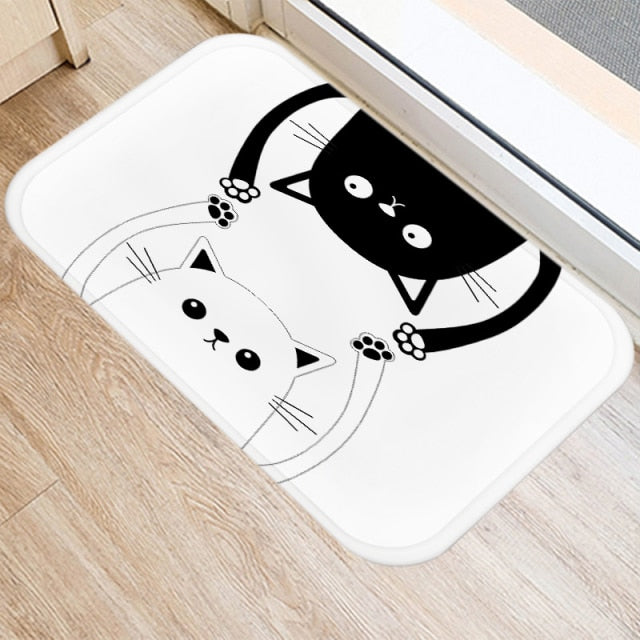 Entrance carpet with cats
