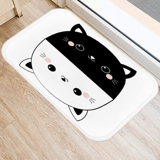Entrance carpet with cats