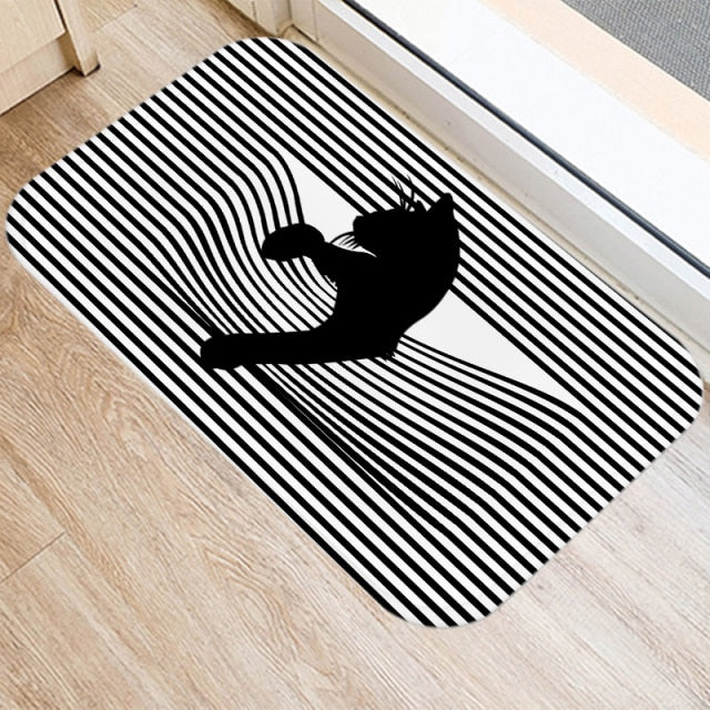 Entrance carpet with cats