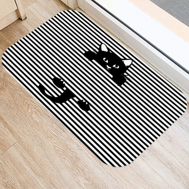 Entrance carpet with cats