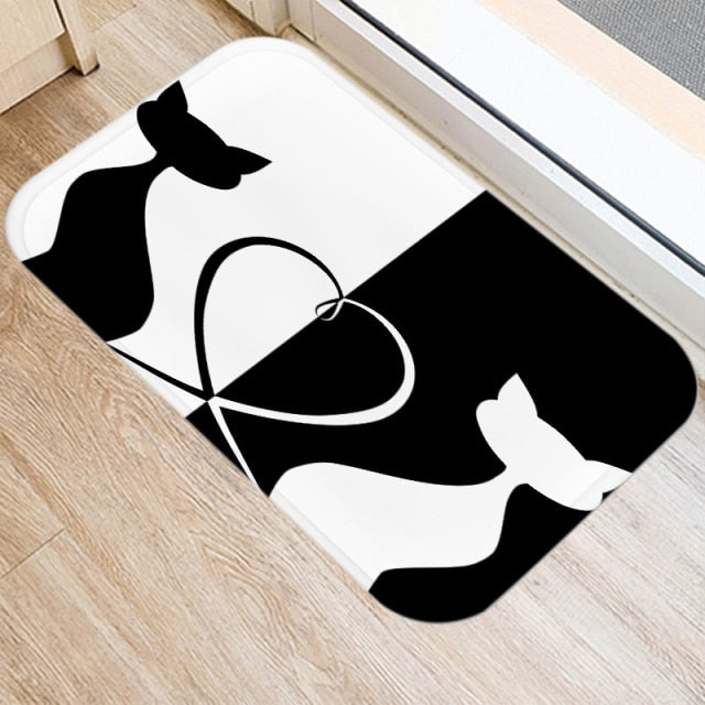 Entrance carpet with cats