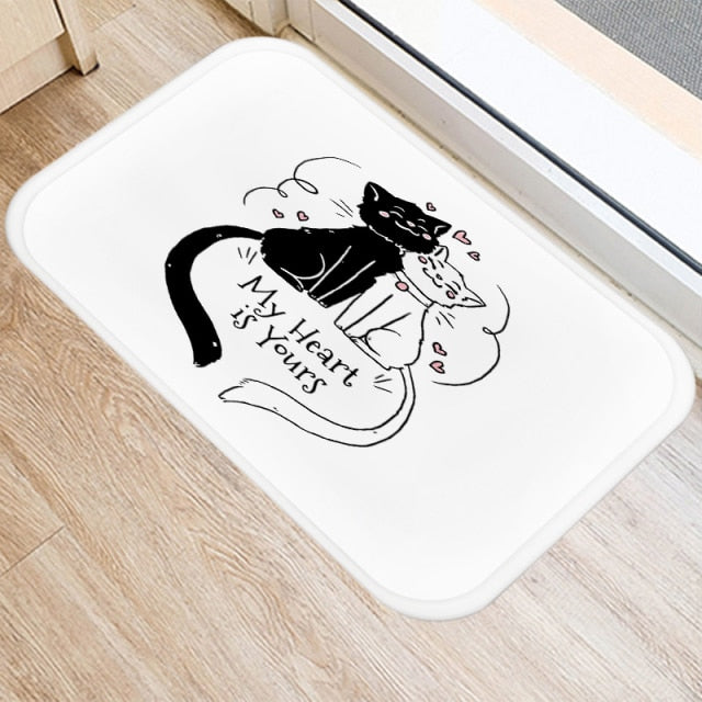 Entrance carpet with cats
