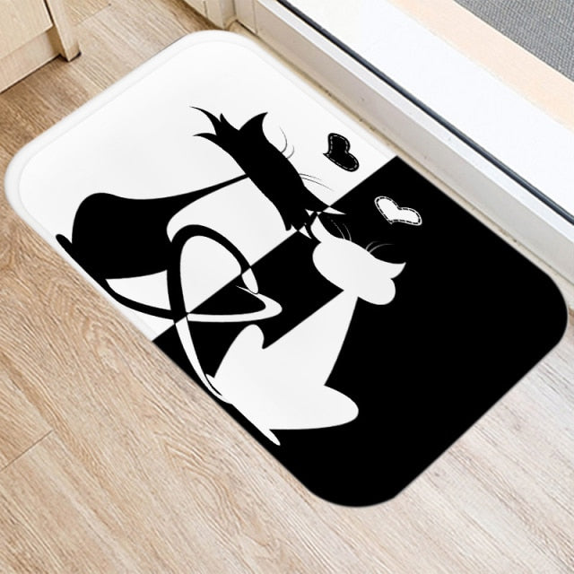 Entrance carpet with cats