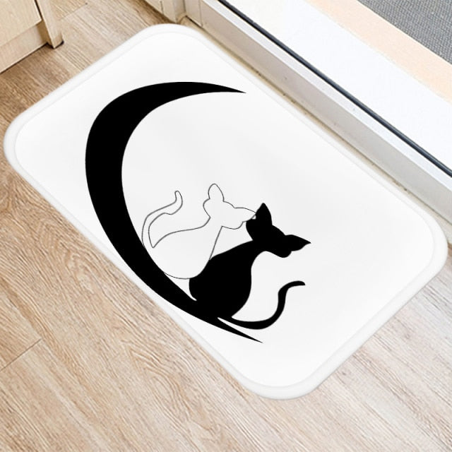 Entrance carpet with cats