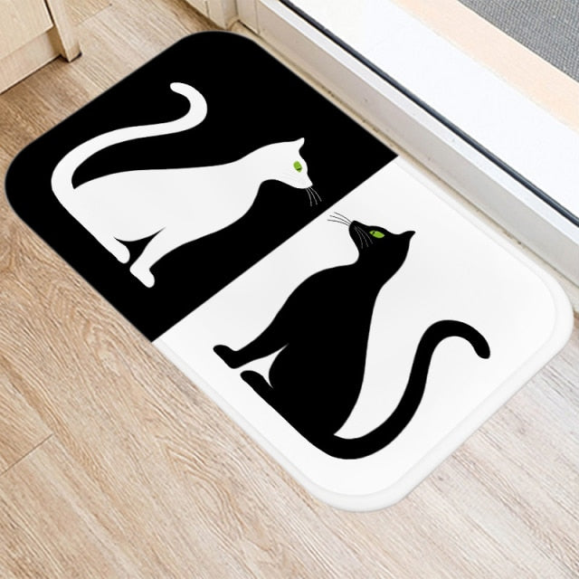 Entrance carpet with cats
