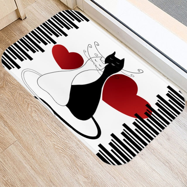 Entrance carpet with cats