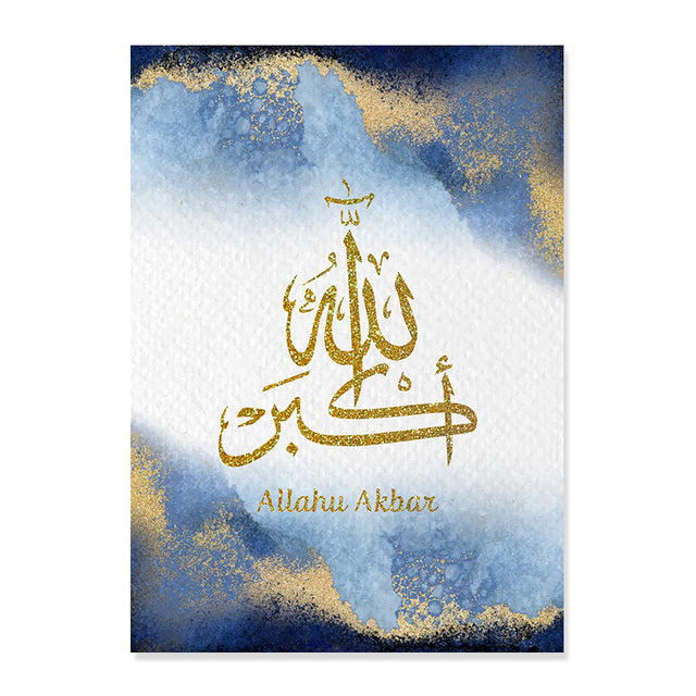 Art mural Calligraphie Blue Gold