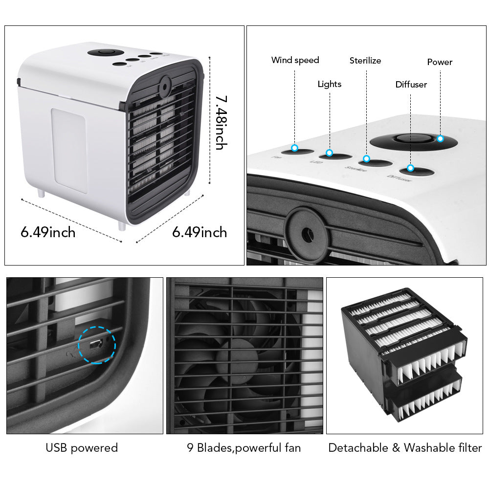 Mini air cooler led 3 in 1