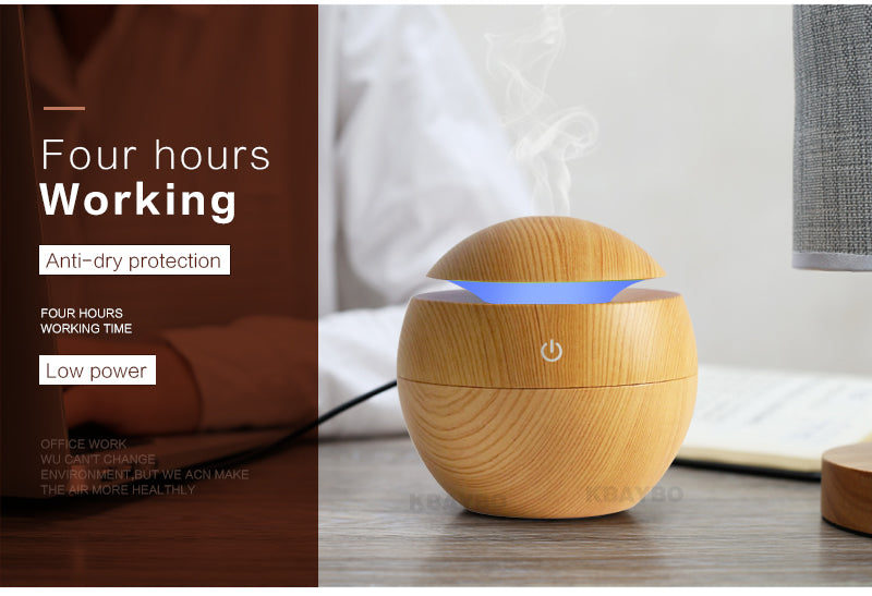 Diffuseur d'huile essentielle USB/ 7 couleurs changeantes LED