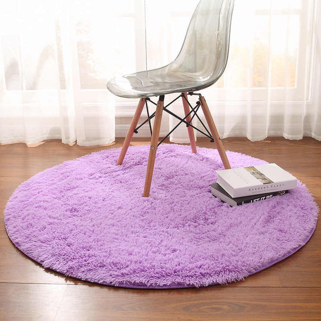 Long -haired round carpet