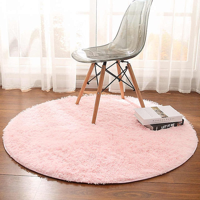 Long -haired round carpet
